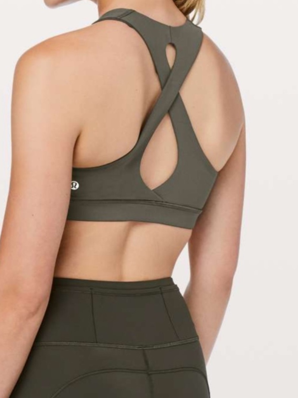 Lululemon Time To Sweat Bra Deep Camo Olive Green Size 8